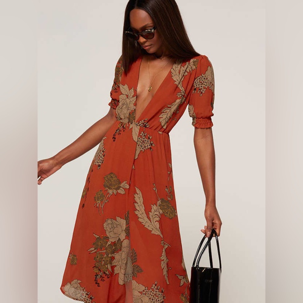 Reformation Anja dress in mandarin